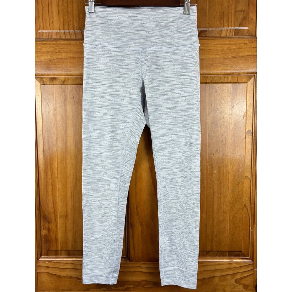 Lululemon Wunder Under High Rise Leggings Grey White Space Dye Size 8 25" Inseam